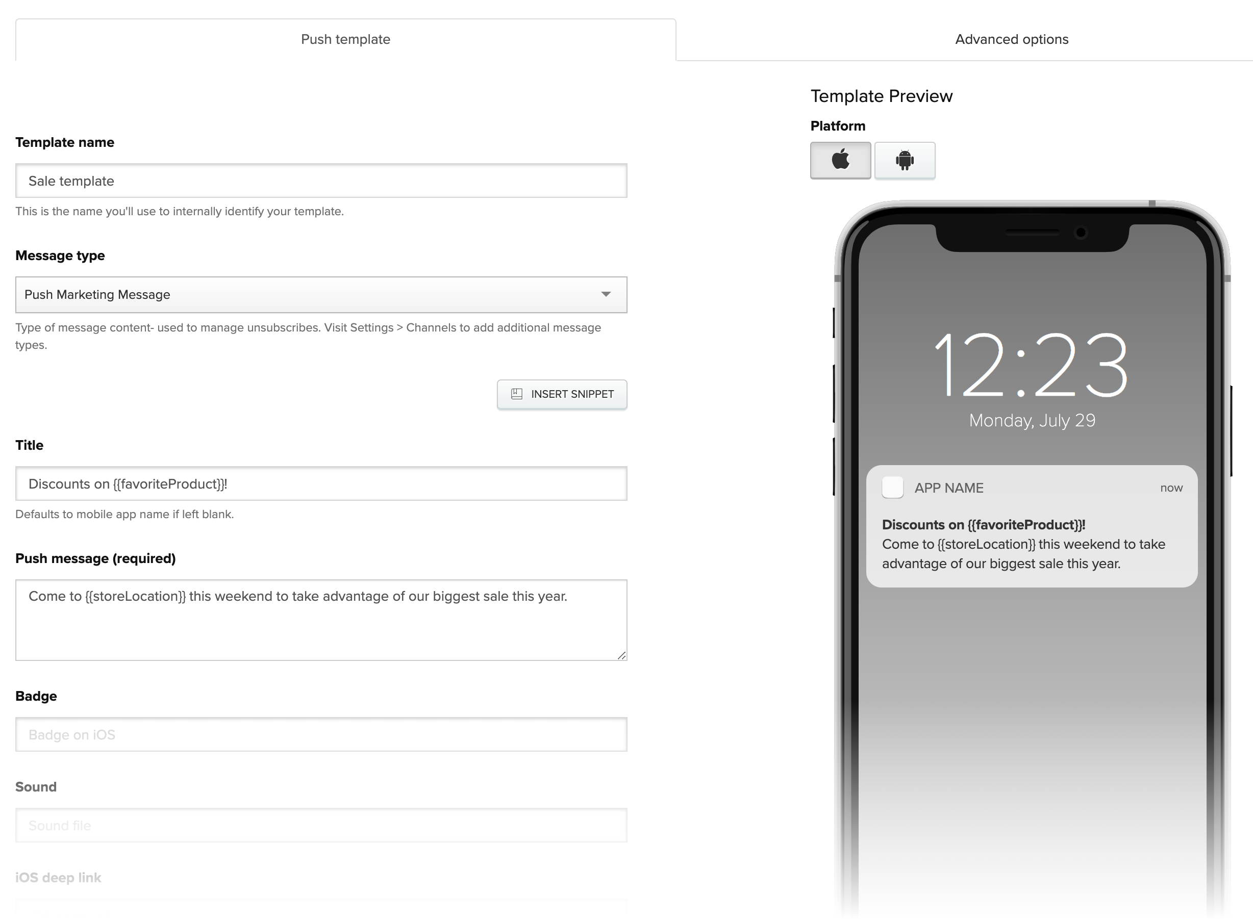 Creating a push notification campaign Iterable Support Center