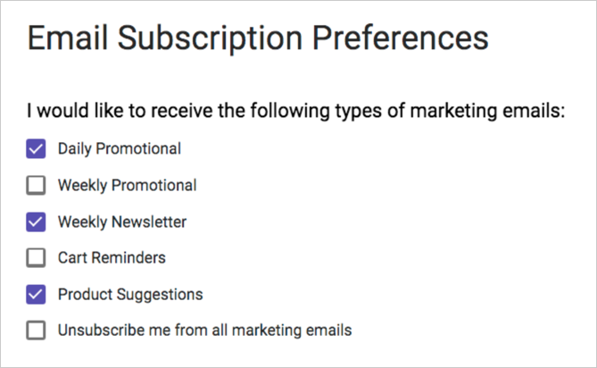 Updated subscription preferences