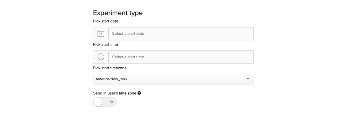 Configuring a send time experiment