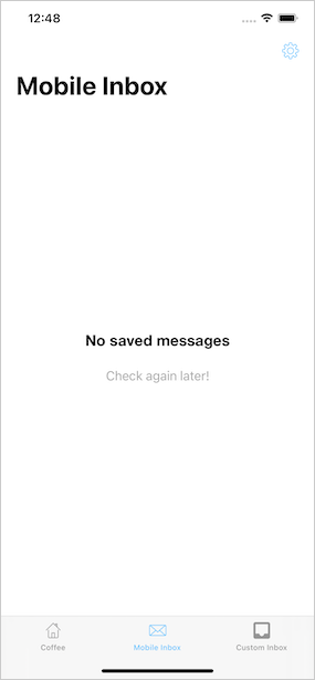 iOS mobile inbox empty state